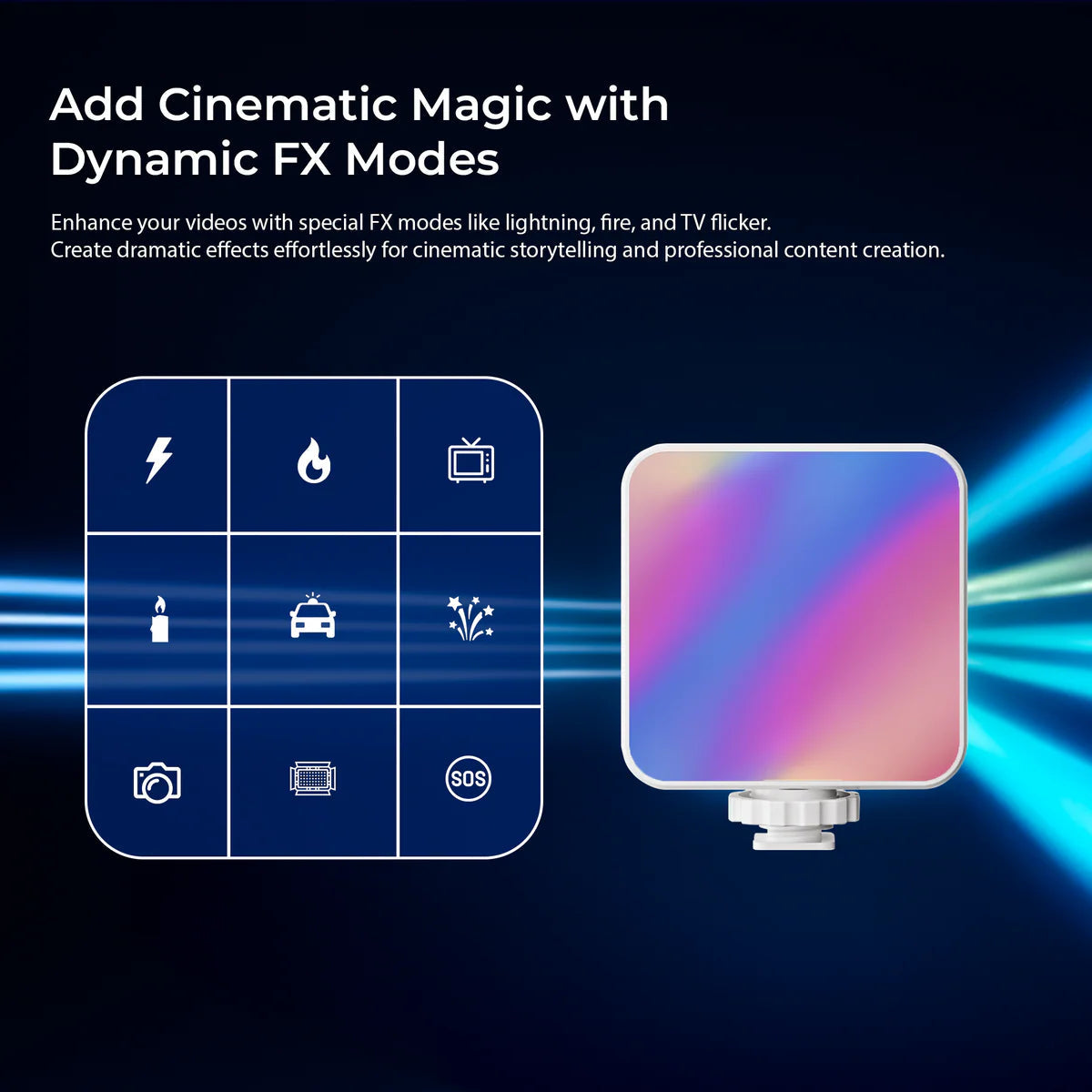 LED-D6W RGB Mini Video Light – Portable, Rechargeable, 360° Color Control for Photo & Video