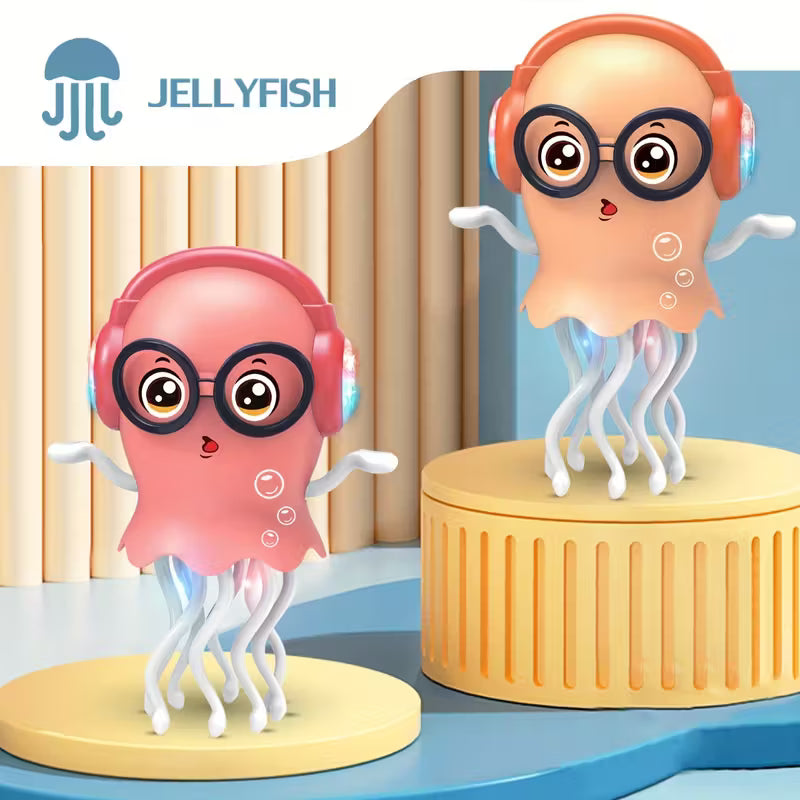 Crawling Dancing Jellyfish Toy, Smart Obstacle Avoidance, Colorful LED Lights And Music( Pack Of 5)
