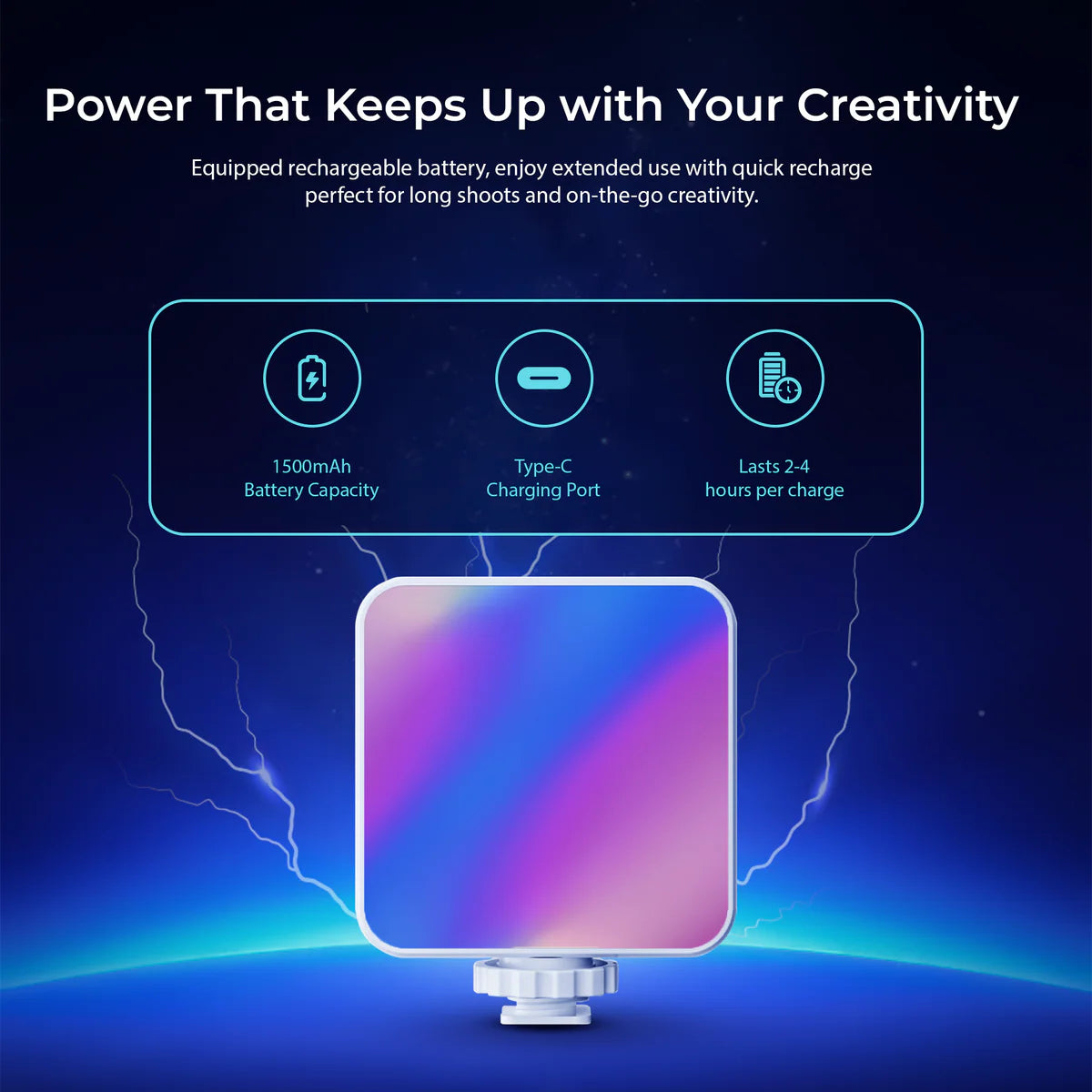 LED-D6W RGB Mini Video Light – Portable, Rechargeable, 360° Color Control for Photo & Video