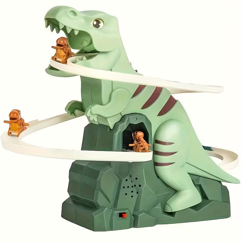 Dinosaur Climbing Slide Toy, Paired with 3 Dinosaur Cars - Jurassic Themed Game Experience for Little Explorer!
