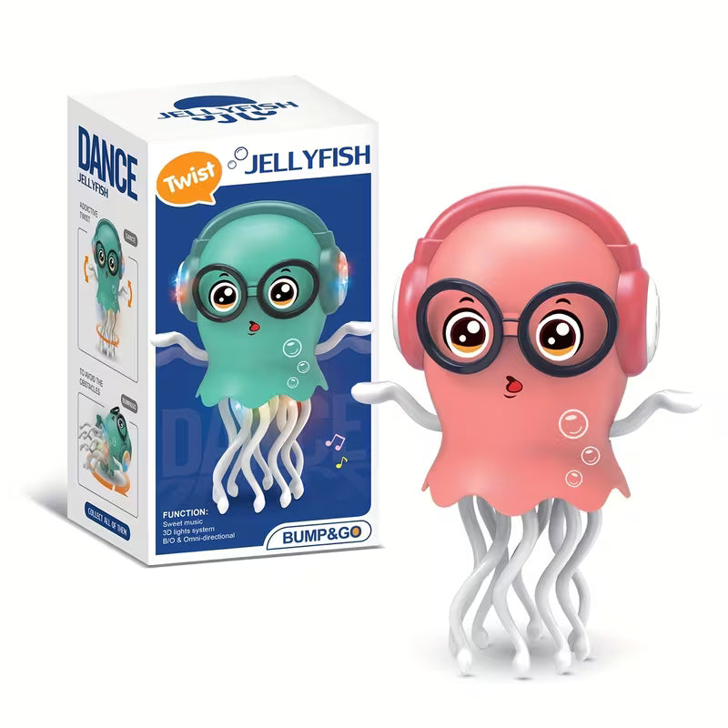 Crawling Dancing Jellyfish Toy, Smart Obstacle Avoidance, Colorful LED Lights And Music( Pack Of 5)