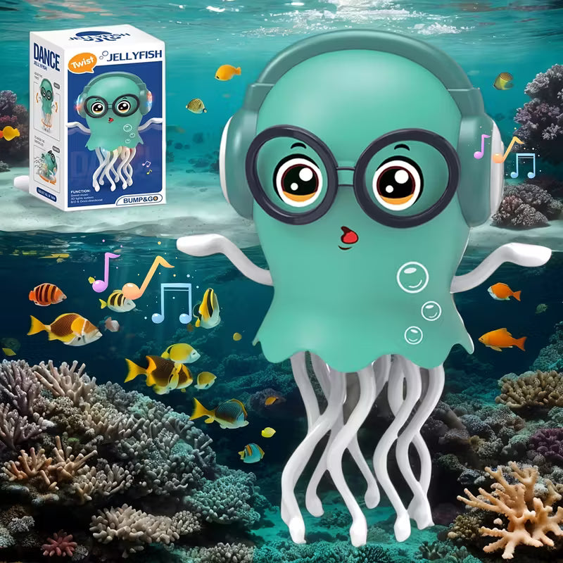 Crawling Dancing Jellyfish Toy, Smart Obstacle Avoidance, Colorful LED Lights And Music( Pack Of 5)