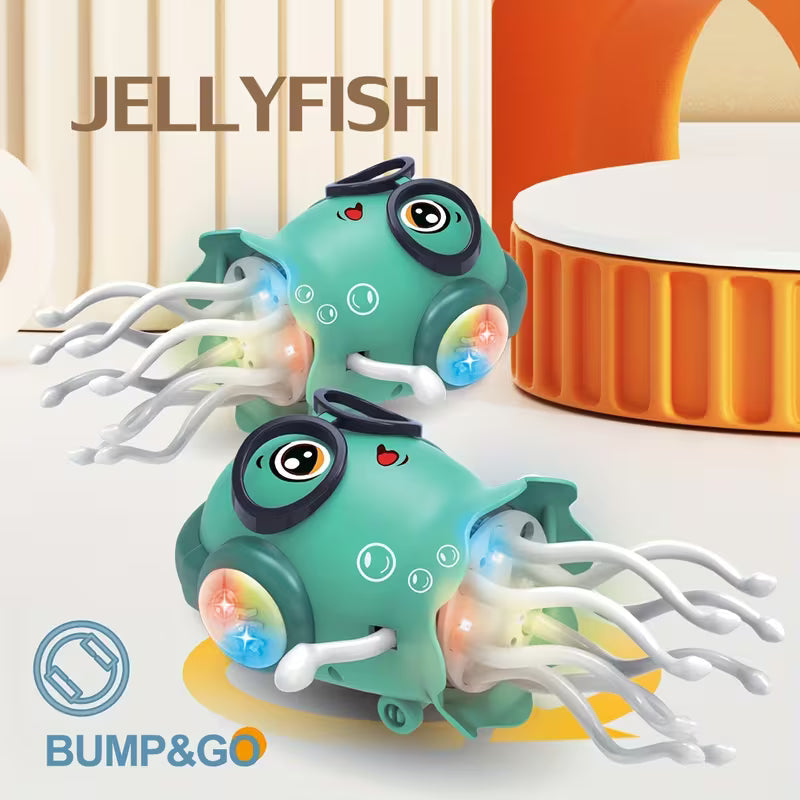 Crawling Dancing Jellyfish Toy, Smart Obstacle Avoidance, Colorful LED Lights And Music( Pack Of 5)