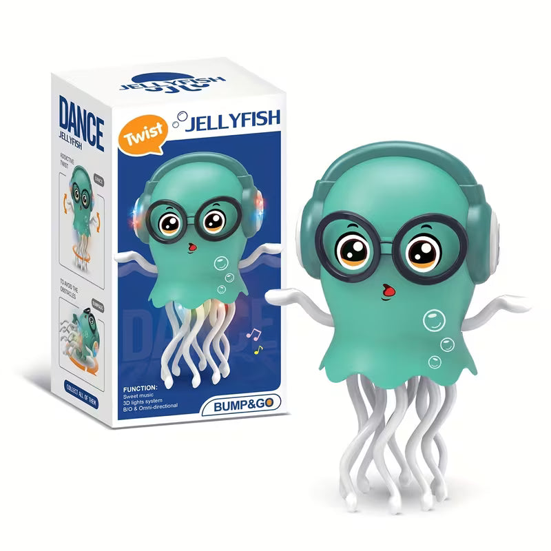 Crawling Dancing Jellyfish Toy, Smart Obstacle Avoidance, Colorful LED Lights And Music( Pack Of 5)