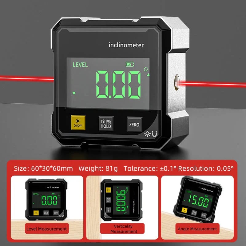 4-Side Magnetic Digital Angle Gauge with Laser ( BUY 1 GET 1 FREE )