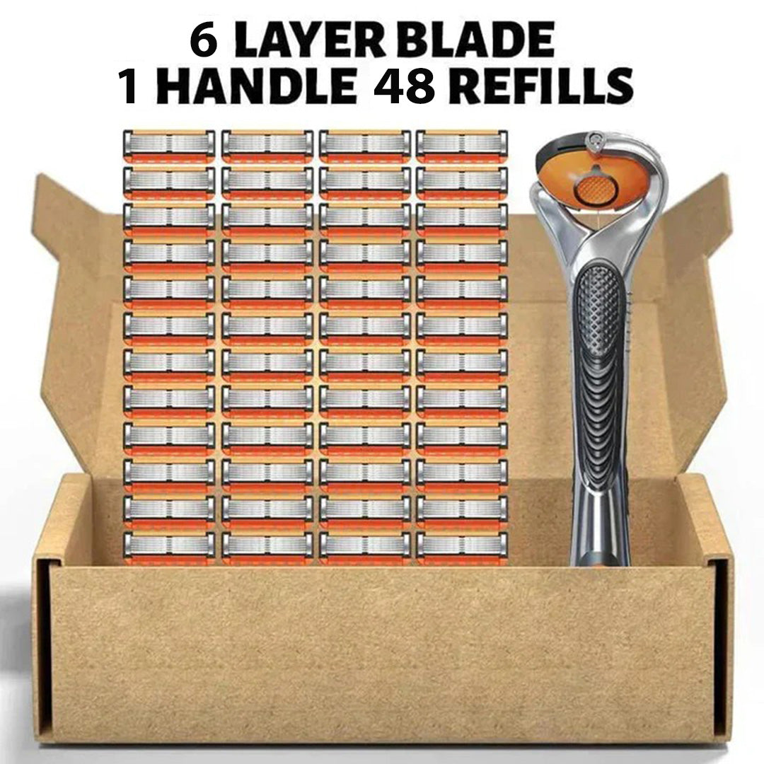 🔥 Ultimate Smooth Shave Deal 🔥 FREE Handle + 48 Premium Shaver Refills 💎 Sirf ₹599 | Long-Lasting | No Cuts, No Tension