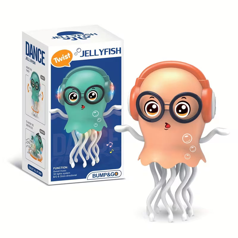 Crawling Dancing Jellyfish Toy, Smart Obstacle Avoidance, Colorful LED Lights And Music( Pack Of 5)